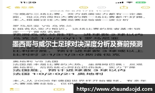 墨西哥与威尔士足球对决深度分析及赛前预测